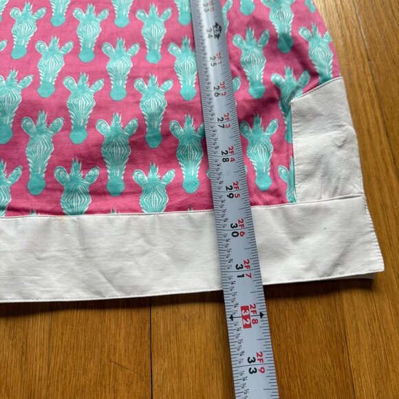 Tizzie Size XS Pink Aqua Zebra Print Split Neck Collar Cotton Blend Tunic Dress - Picture 9 of 15